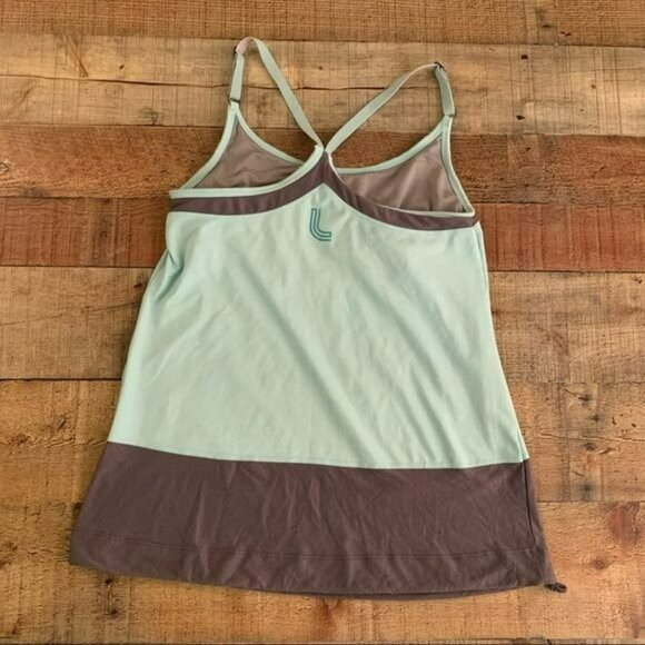 Lole workout tank with built in bra in blue and gray - M - Picture 8 of 12